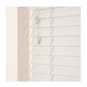 White / 70 50mm Slat Real Wood Venetian Blind With Strings 120cm Drop shot 14607139