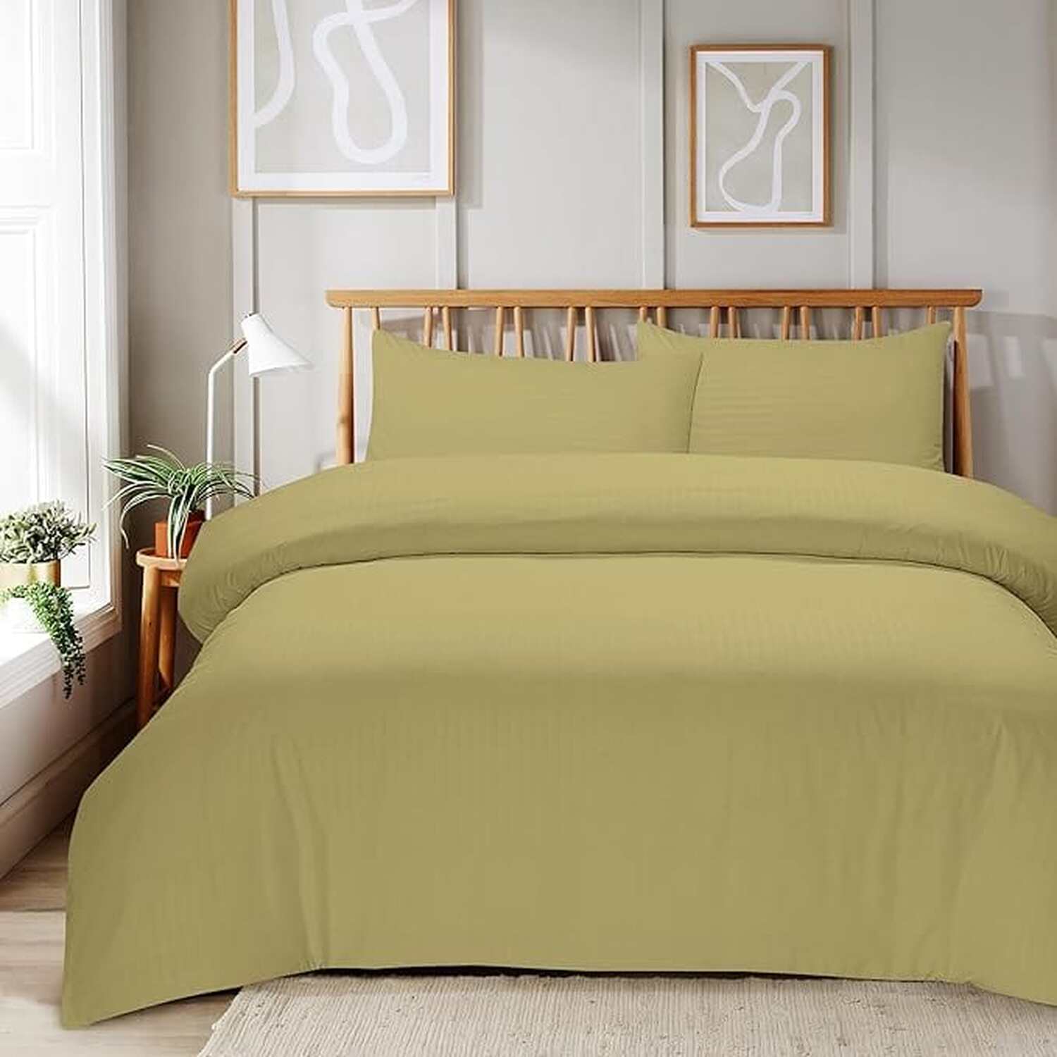 Mayfair Stripe Duvet Set - Natural Double