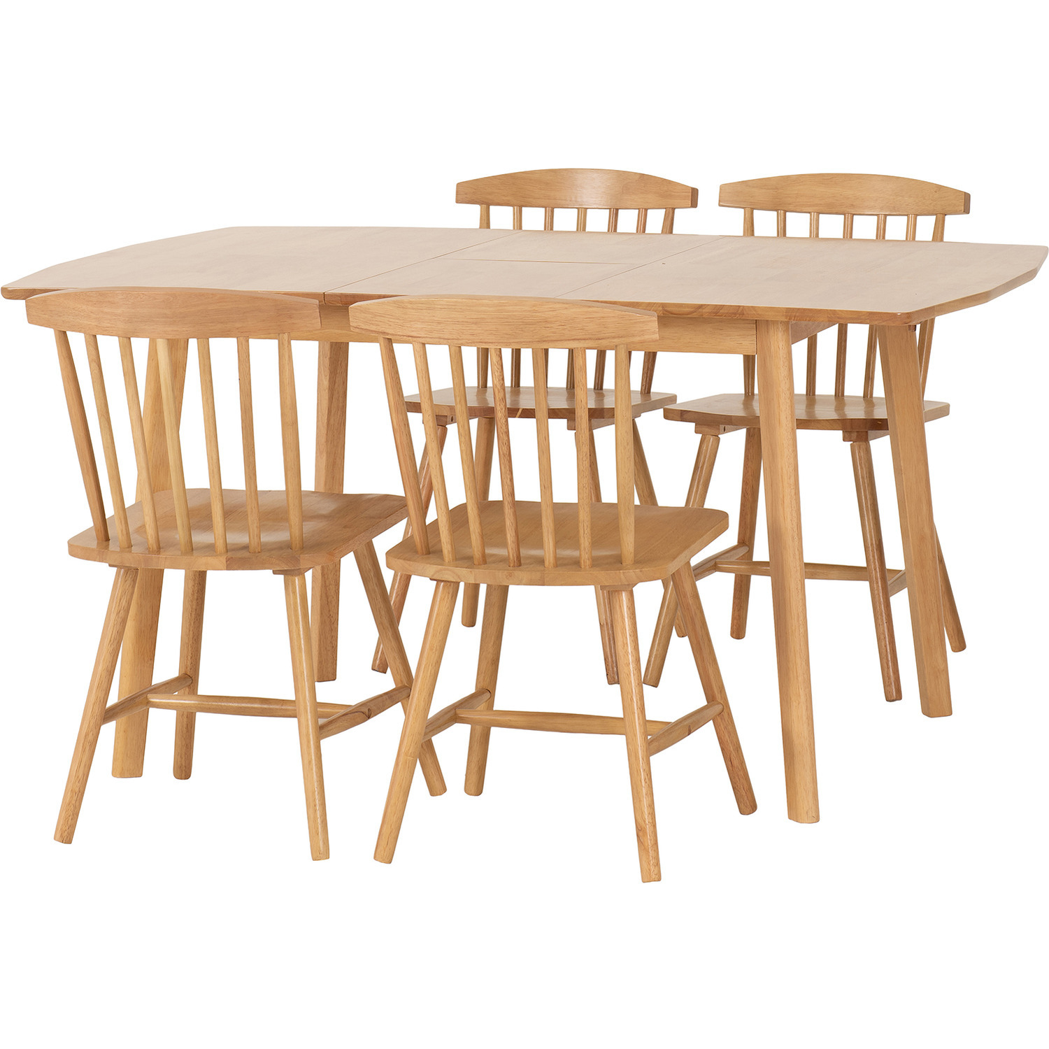 Emery Extending Dining Table X4 Chairs - Natural Oak