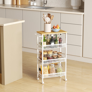 VASAGLE 4-Tier Kitchen Trolley Cart with Wheels