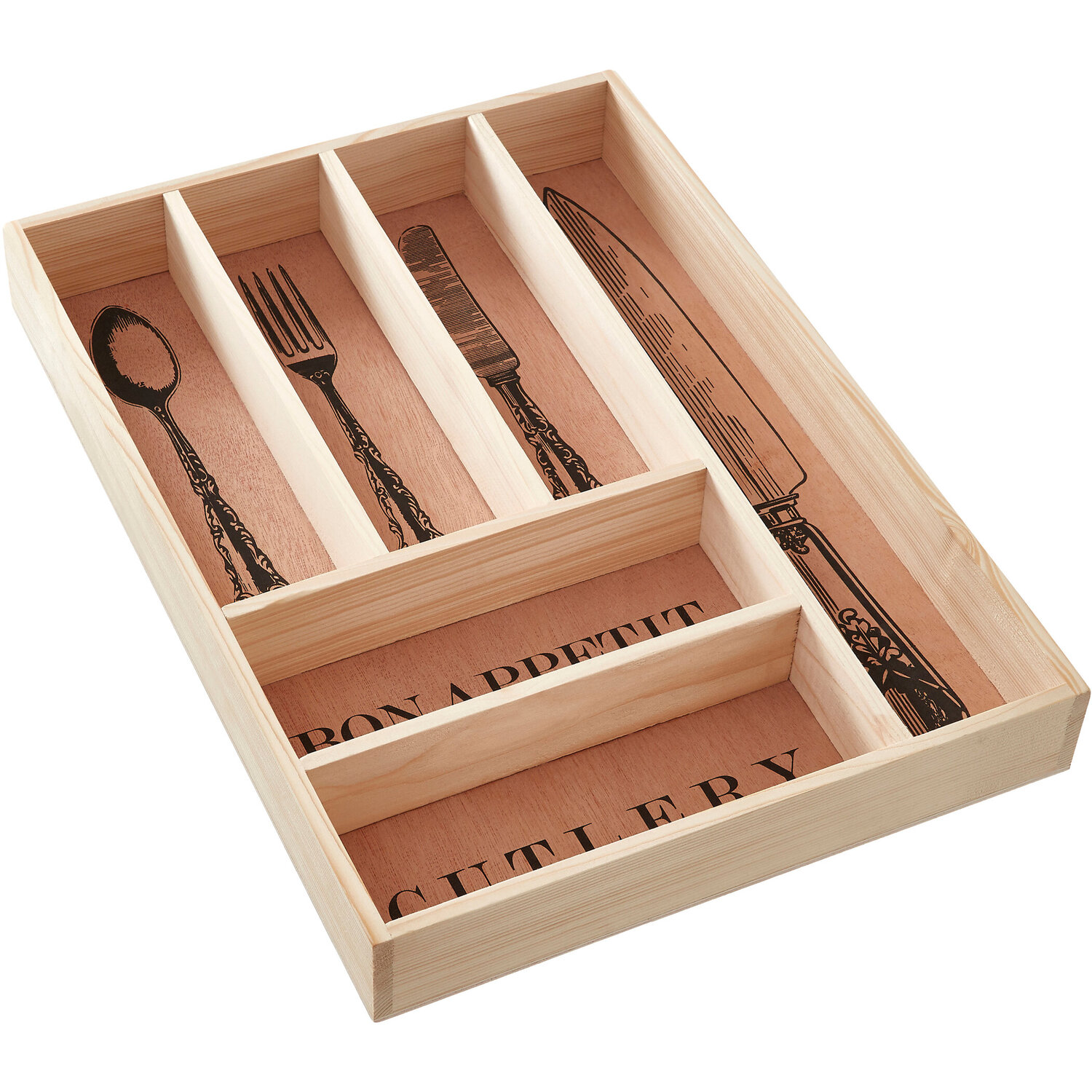 Image of Bessan Wooden Vintage Design Cutlery Tray&hellip;