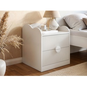 Calista 2 Drawer Cloud Detail Ribbed Bedside Table