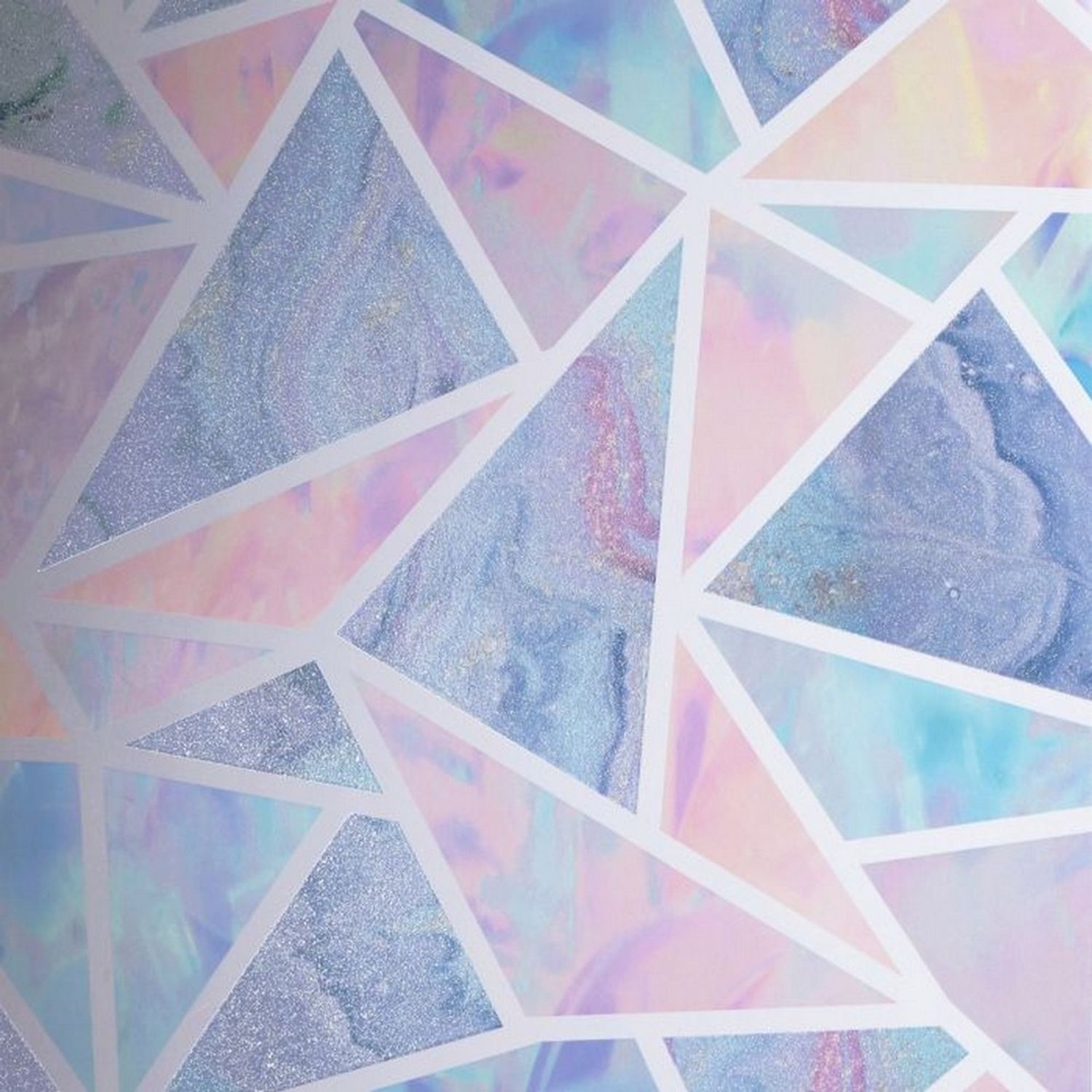 Arthouse Pastel Geometric Glitter Wallpaper - Pink/Lilac/Blue