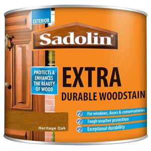Sadolin Extra Durable Woodstain Heritage Oak 500ml - 5090981 - For Exterior Wood