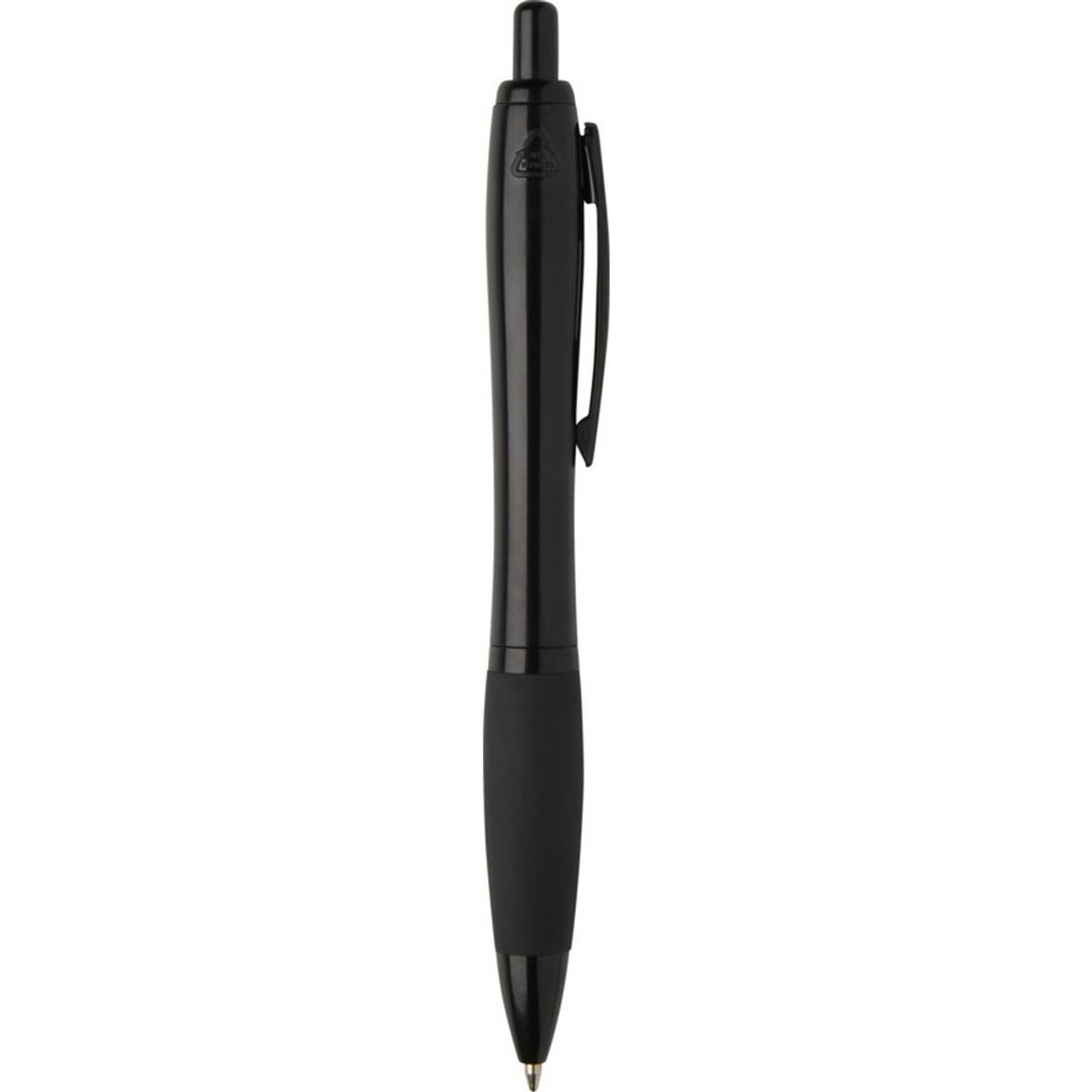 Floso Nash Contrast Detail Recycled Plastic Ballpoint Pen - Solid Black