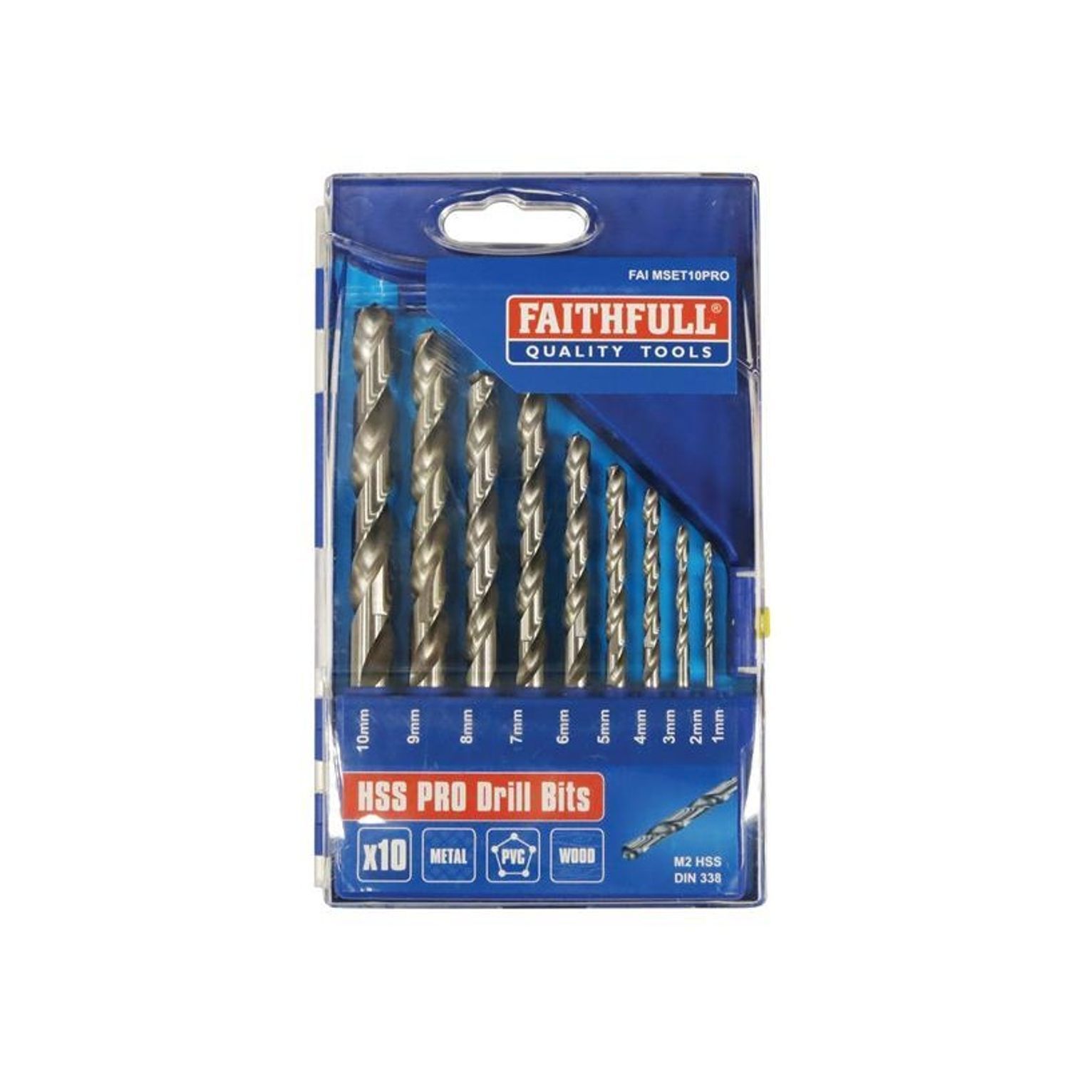 Faithfull Professional Hss Drill Set In Plastic Case - Multi Colour