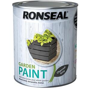 Ronseal Garden Paint Charcoal Grey 750ml - High Solid Content for Long Lasting Protection