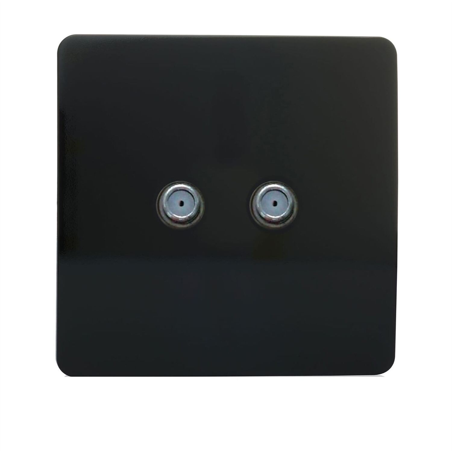 Trendi Switch 2 Gang Male F-Type Satellite Television Socket - Piano Black - Image 3