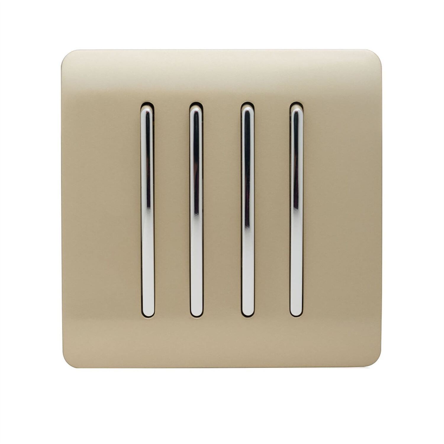 Trendi Switch Trendi 4 Gang 2 Way Artistic Modern Glossy 10 Amp Rocker Tactile Light Switch Champagne Gold - Image 4