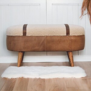 Tan Buffalo Boucle Nordic Bench
