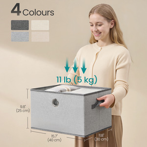 3 Pack Lidded Foldable Fabric Storage Cubes