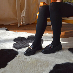 Girls' Winter School Tights: 3-Pack Black Thermal Footed Tights