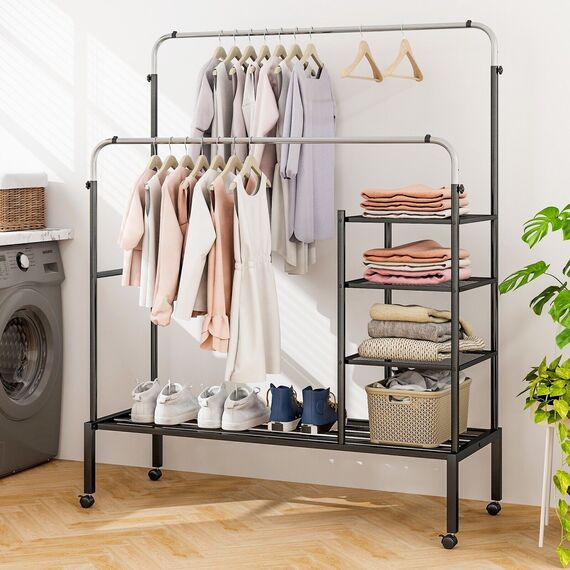 Adjustable Rolling Garment Drying Rack