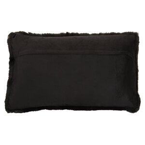 Bosie Lamina Black Rectangular Fur Cushion