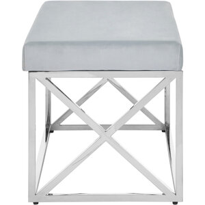 Allure Light Blue Velvet Bench