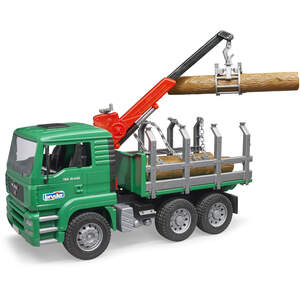 Bruder MAN TGA Timber truck with loading crane and 3 trunks Detailed Vehicle & Playset Model