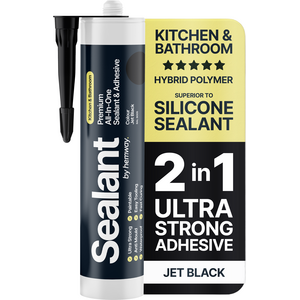 Hemway Hybrid Polymer Sealant & Adhesive Jet Black Kitchen Bathroom 1 Pack