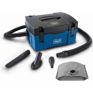 Scheppach HD2P Portable Vacuum 1250W - 3-in-1 Dust Extractor, Inflator, 5L Capacity, Hose & Nozzles