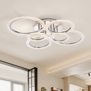 Livingandhome 6-Light Adjustable RGB LED Ceiling Light with Remote Control