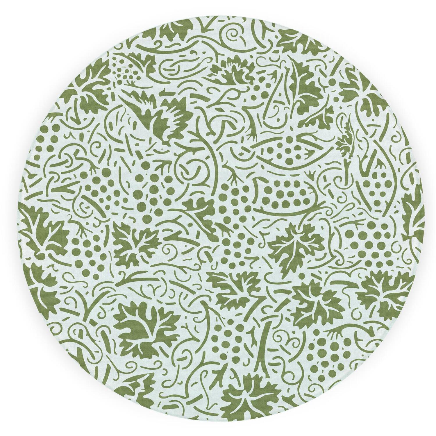 Image of Green Oak Leaves & Berries Round&hellip;