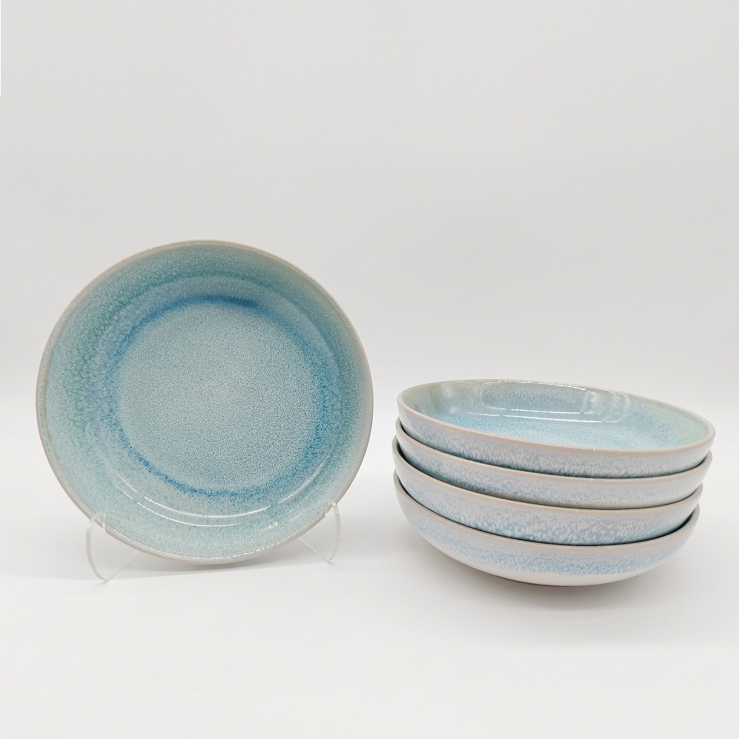 Image of Reactive Blue Glaze Dinnerware Salad Bowls&hellip;