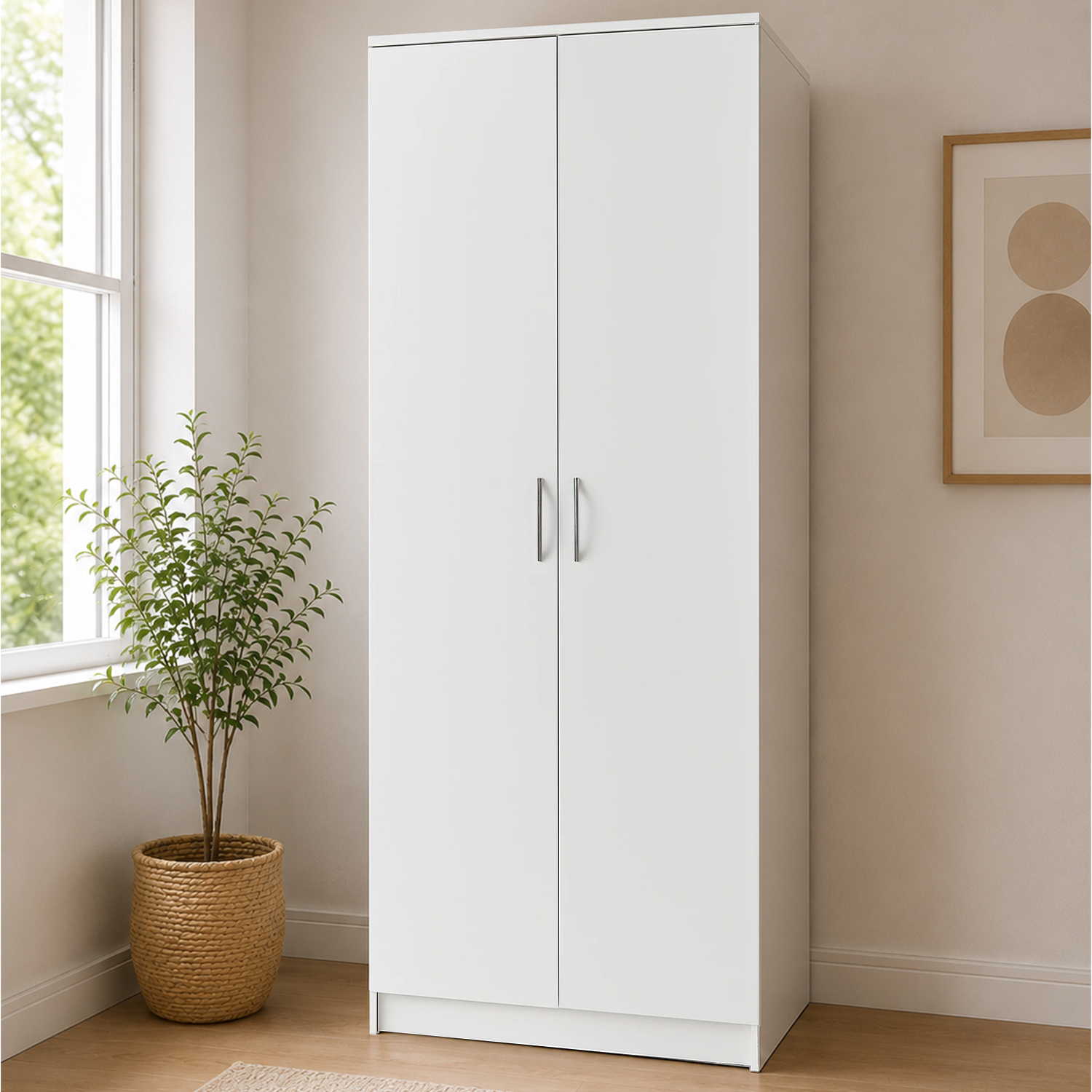 Kdmd Venice 2 Door White 80Cm Wardrobe - White