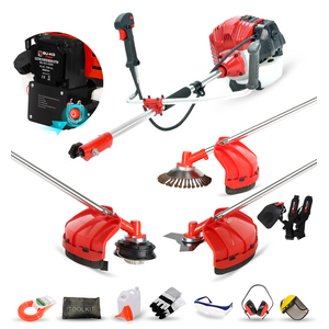 52cc Petrol Strimmer & Brush Cutter Electric Start, 3T Blade, Wire Brush, String Trimmer for Garden