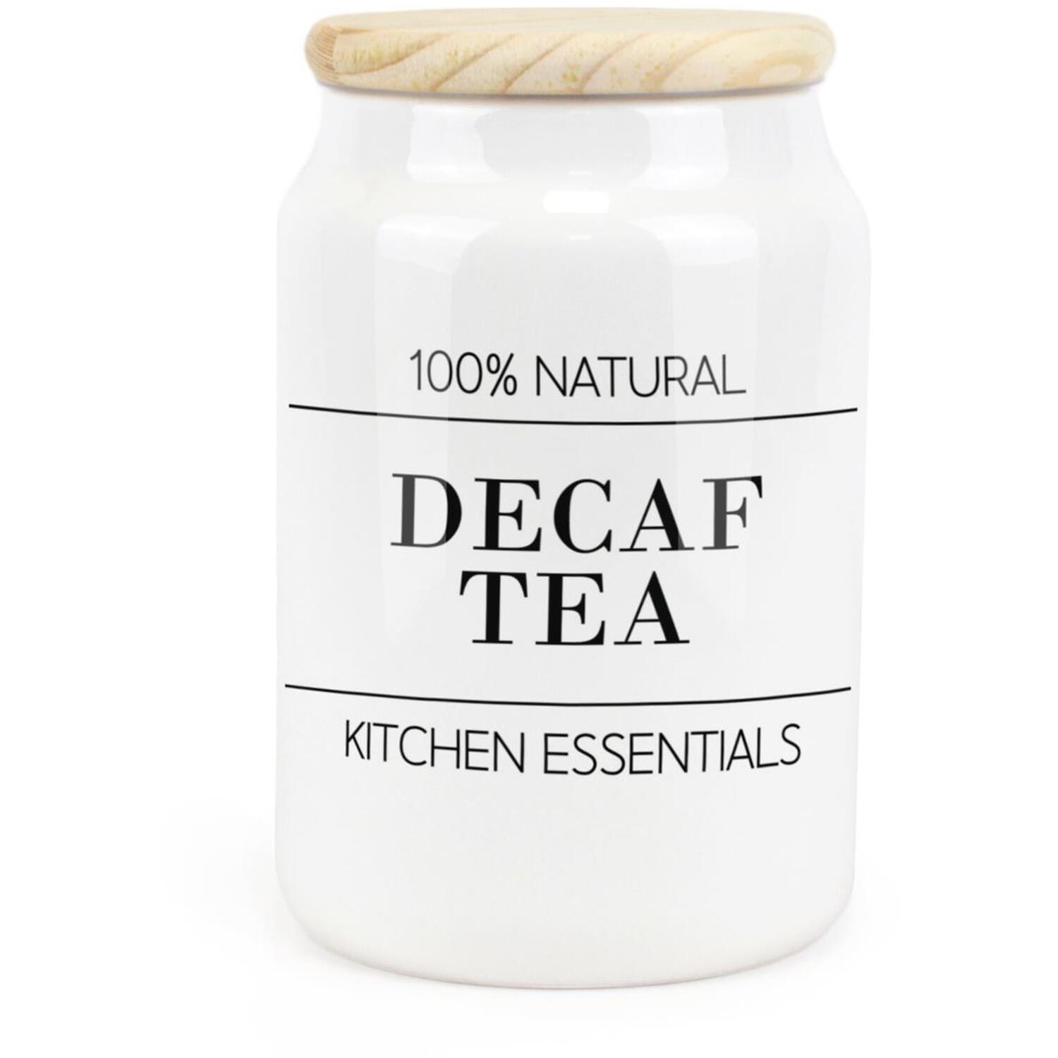Purely Home Minimalist Ceramic Decaf Tea Kitchen Canister, White - Image 3