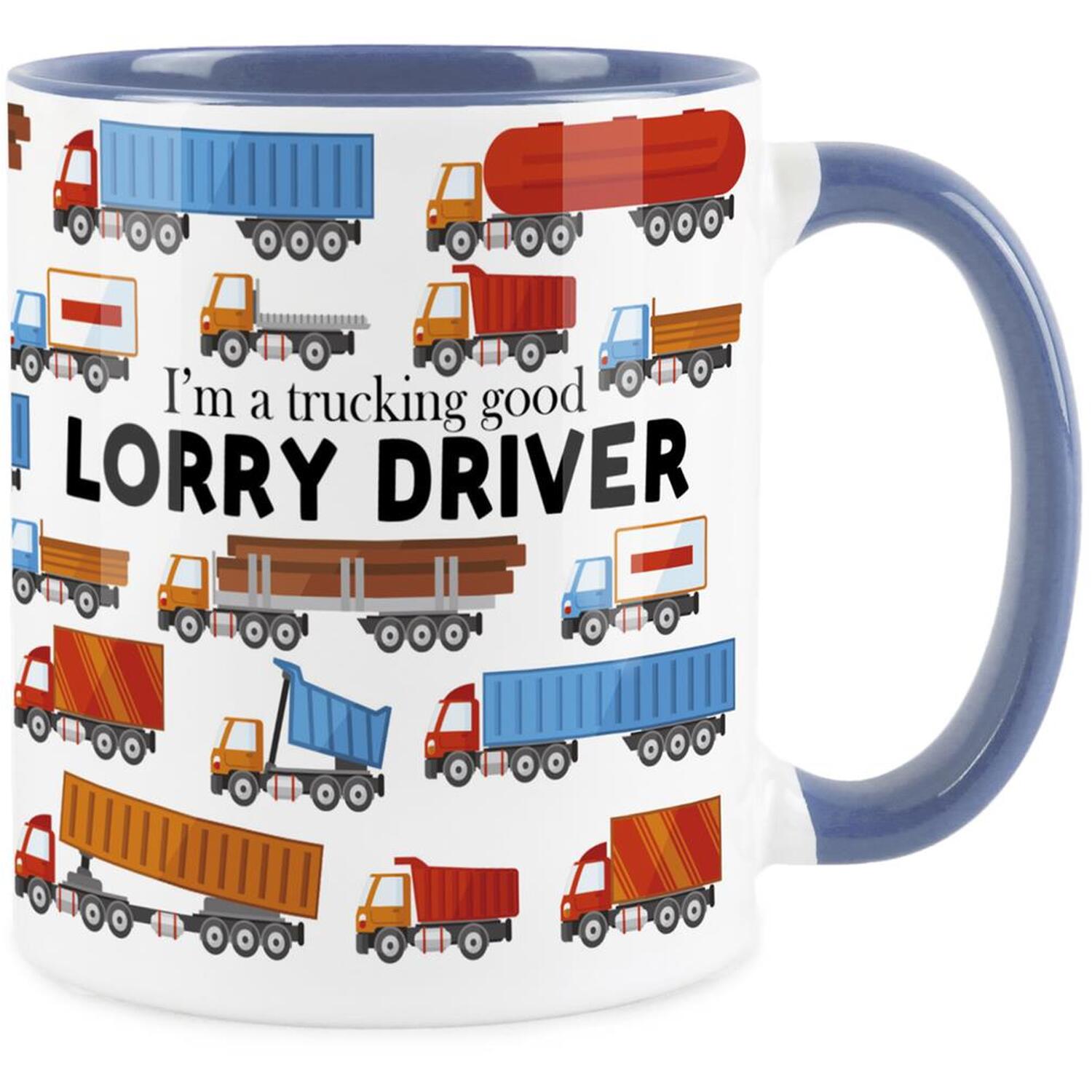 B&Q -  Lorry Driver MugHumourous Trades Funny Novelty GiftTea/coffee Hot Drinks Blue Ceramic Cup Present For Truck Drivers - Image 3