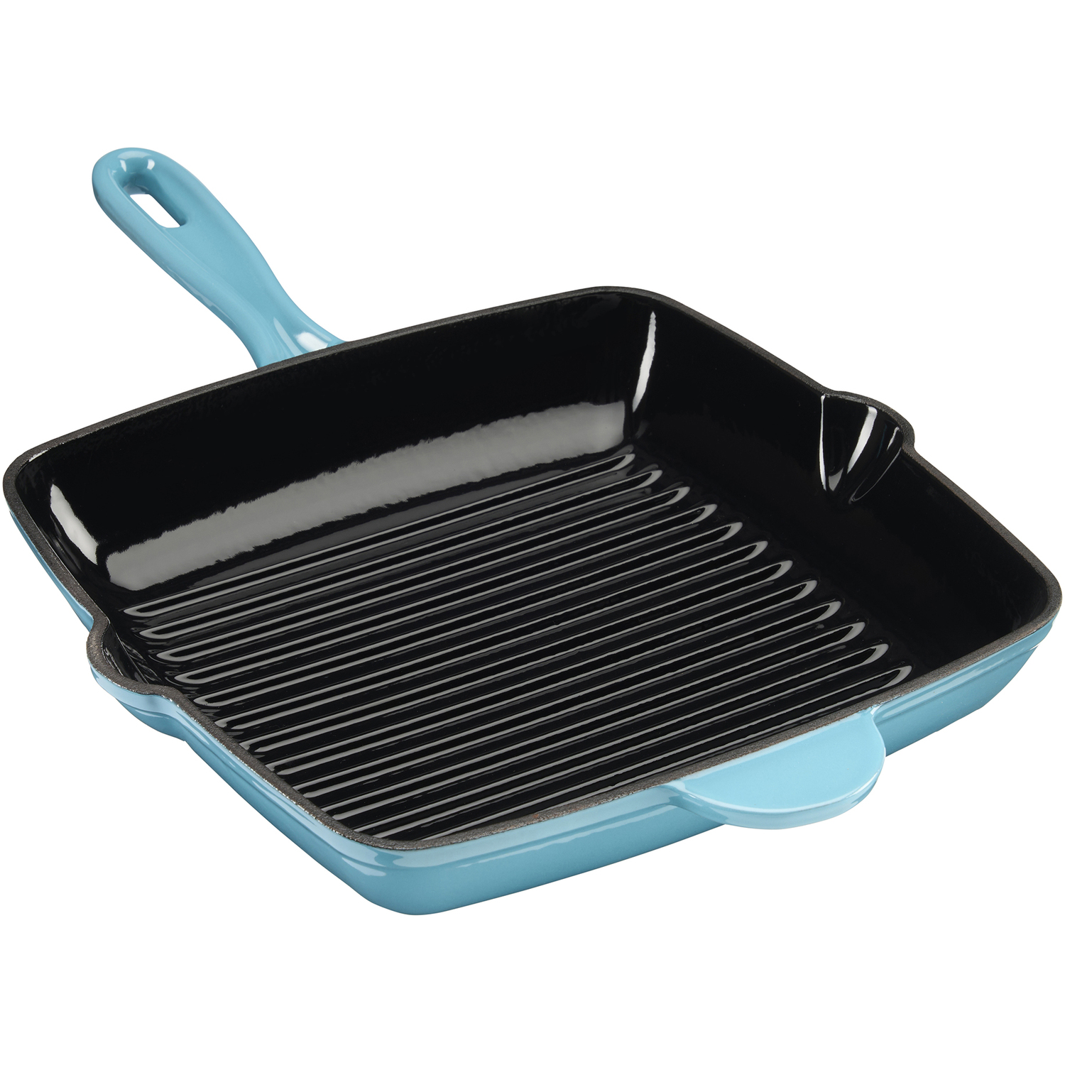 Cooks Professional Unisex Teal 26Cm Square Cast Iron Skillet Pan With Enamel Interior In - Image 3