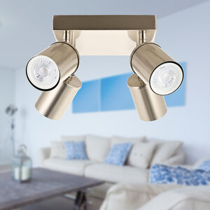 Set Of 2 Larbert Brushed Nickel 4 Way Adjustable Spotlight Fittings