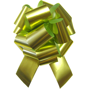 Metallic Light Green Pull Bows 32mm (pack of 10)