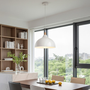 Modern E27 Pendant Light with Metal Lampshade