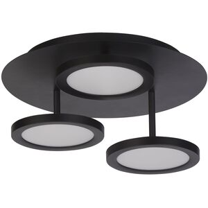 3 Light Black LED Ceiling Flush
