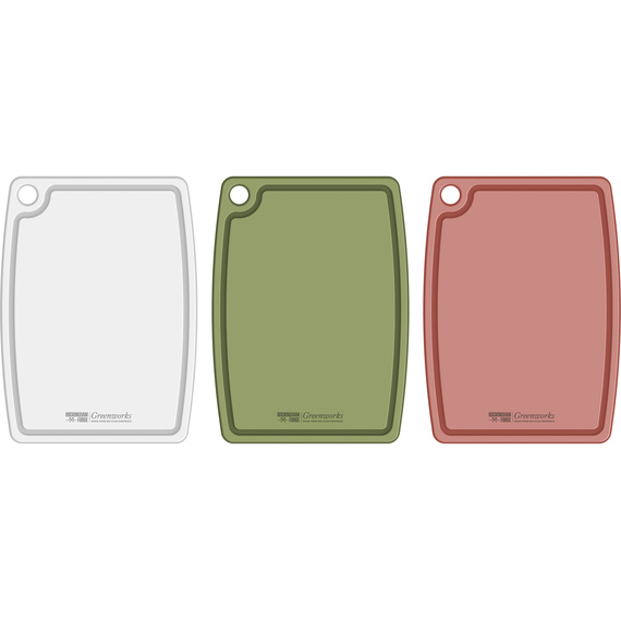 Rockingham Forge Greenworks White, Red and Green Chopping Board Set