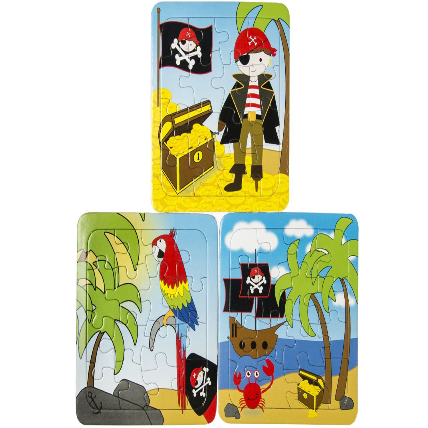  - Pack Of 12 Pirate Mini Puzzle Games- Theme Party Bag Filller Gifts - Image 3