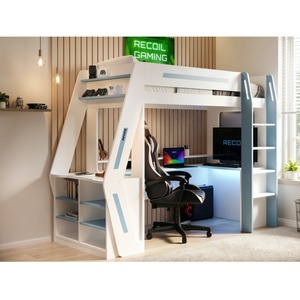 Recoil Alister Gaming High Sleeper with Desk and Storage
