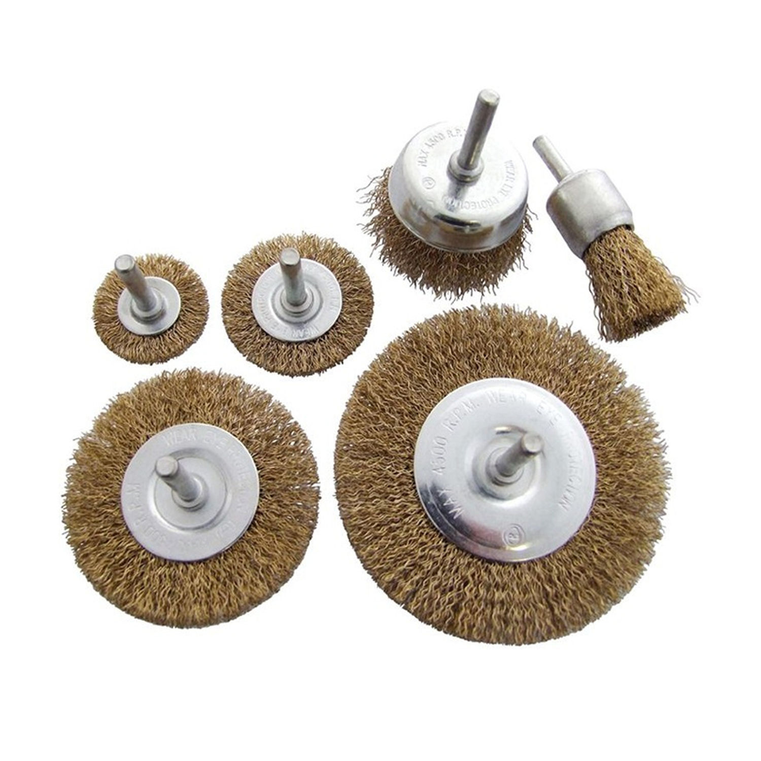 Amtech Wire Wheel Brush Set 6Pk - One Colour