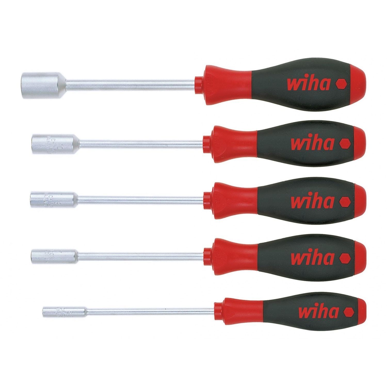 Wiha Softfinish Hex Nut Driver Set, 5 Piece - Multi Colour