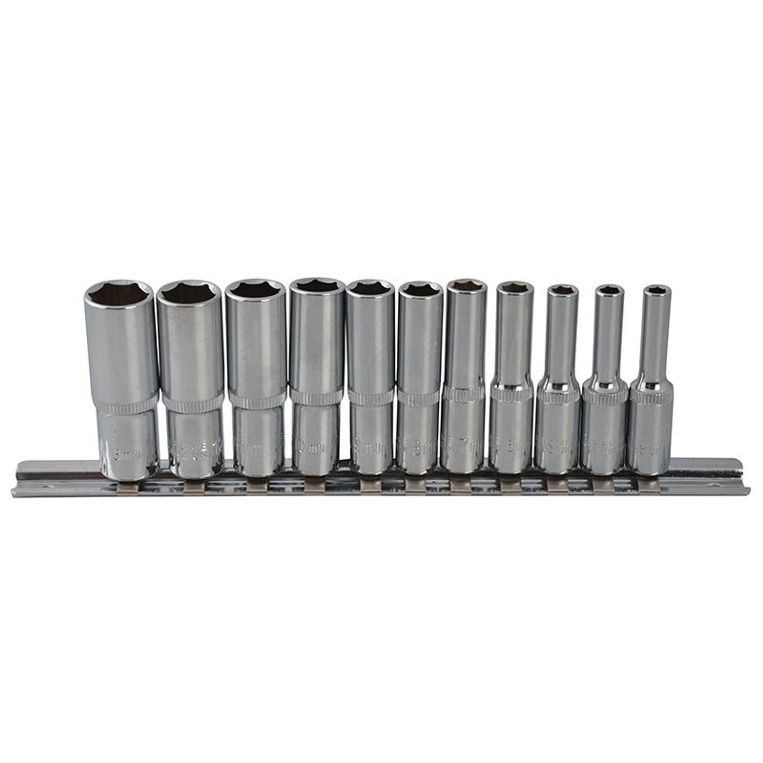 Bluespot Tools 1/4In Drive Deep Socket Set, 11 Piece - Multi Colour