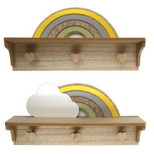 Set of Two Wooden Rainbow Design Shelves