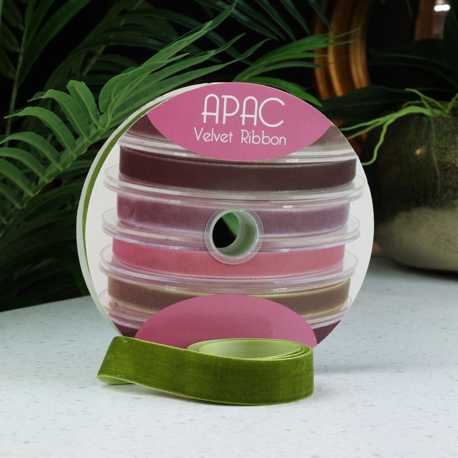 Kdmd Sage Green Velvet Ribbon Balloon Ribbons & Weights - Green