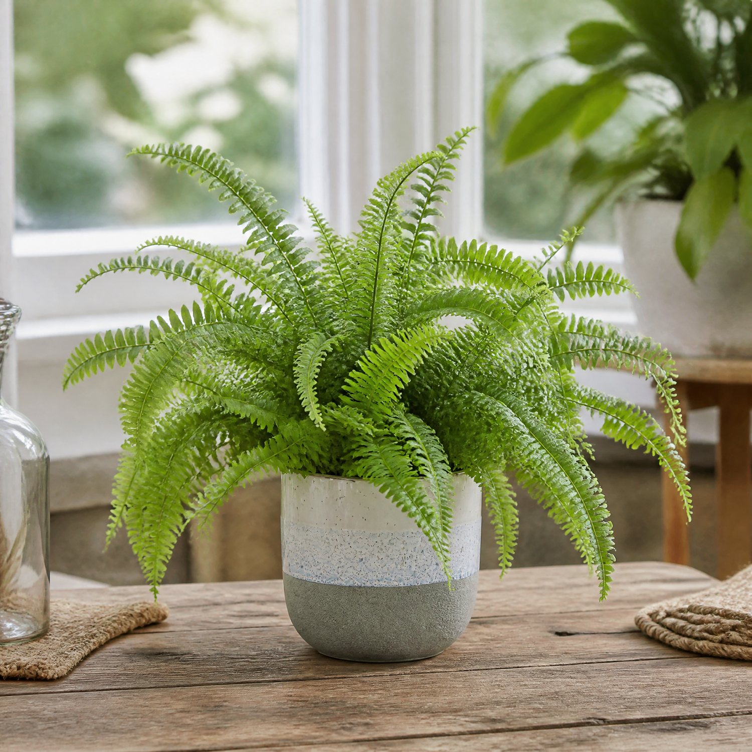Plants By Post Nephrolepis Boston Fern A - Grey Stoneware