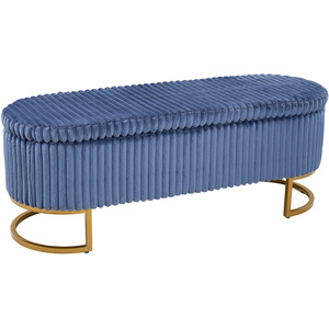 Upholstered Storage Bench - Blue
