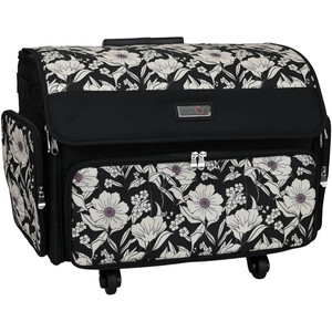 Everything Mary XL 4 Wheel Collapsible Rolling Sewing Machine Storage Case, Artistic Floral