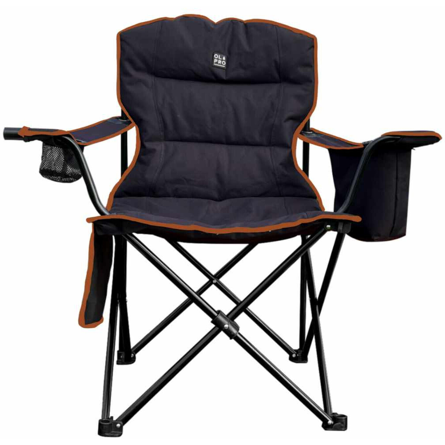 Olpro Orange & Black Henwick Padded Folding Camp Camping Chair - Image 5