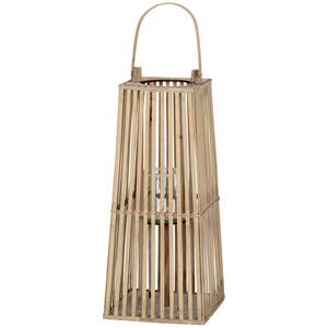 Small Silo Wicker Lantern With Glass Holder
