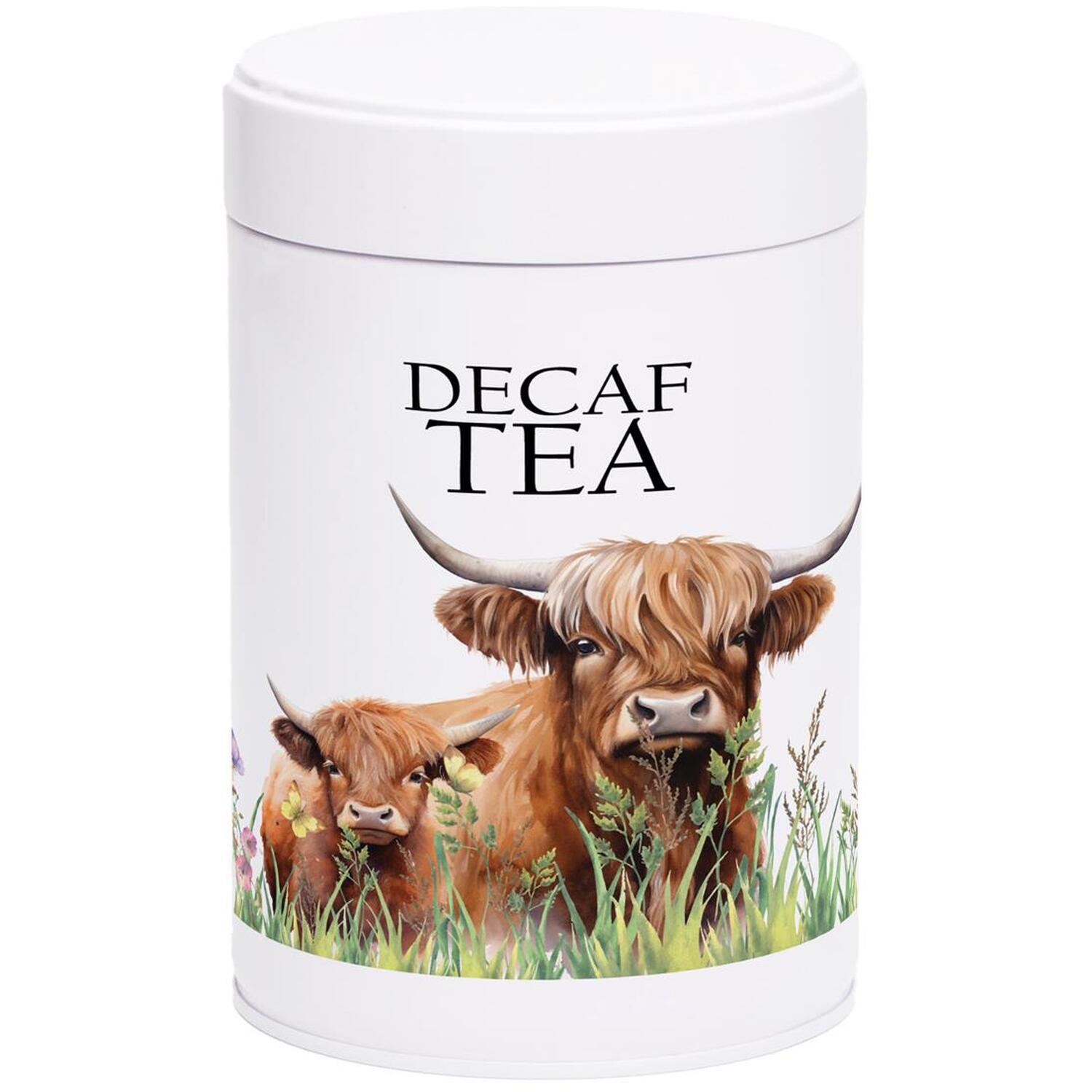 Purely Home Highland Cow & Calf Twist-Lid Kitchen Canister - Decaf Tea - Image 3