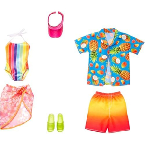 Barbie 2-Pack Swim Outfits for Barbie and Ken, HJT39.