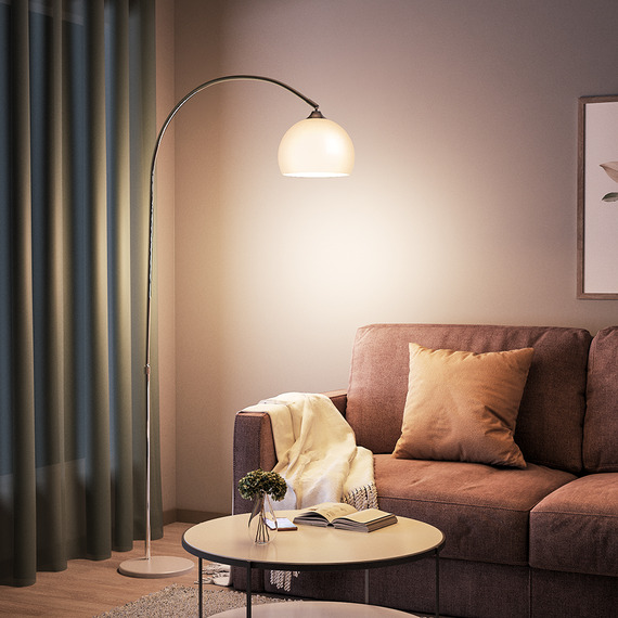 Rotatable Arc Floor Lamp with Marble Base 